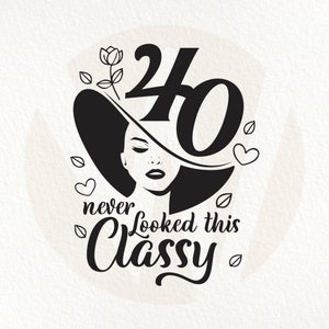 40 Non sono mai stato così elegante in formato SVG. Compleanno in formato SVG, Festa di compleanno. Download immediato nei formati svg, png, eps, dxf.