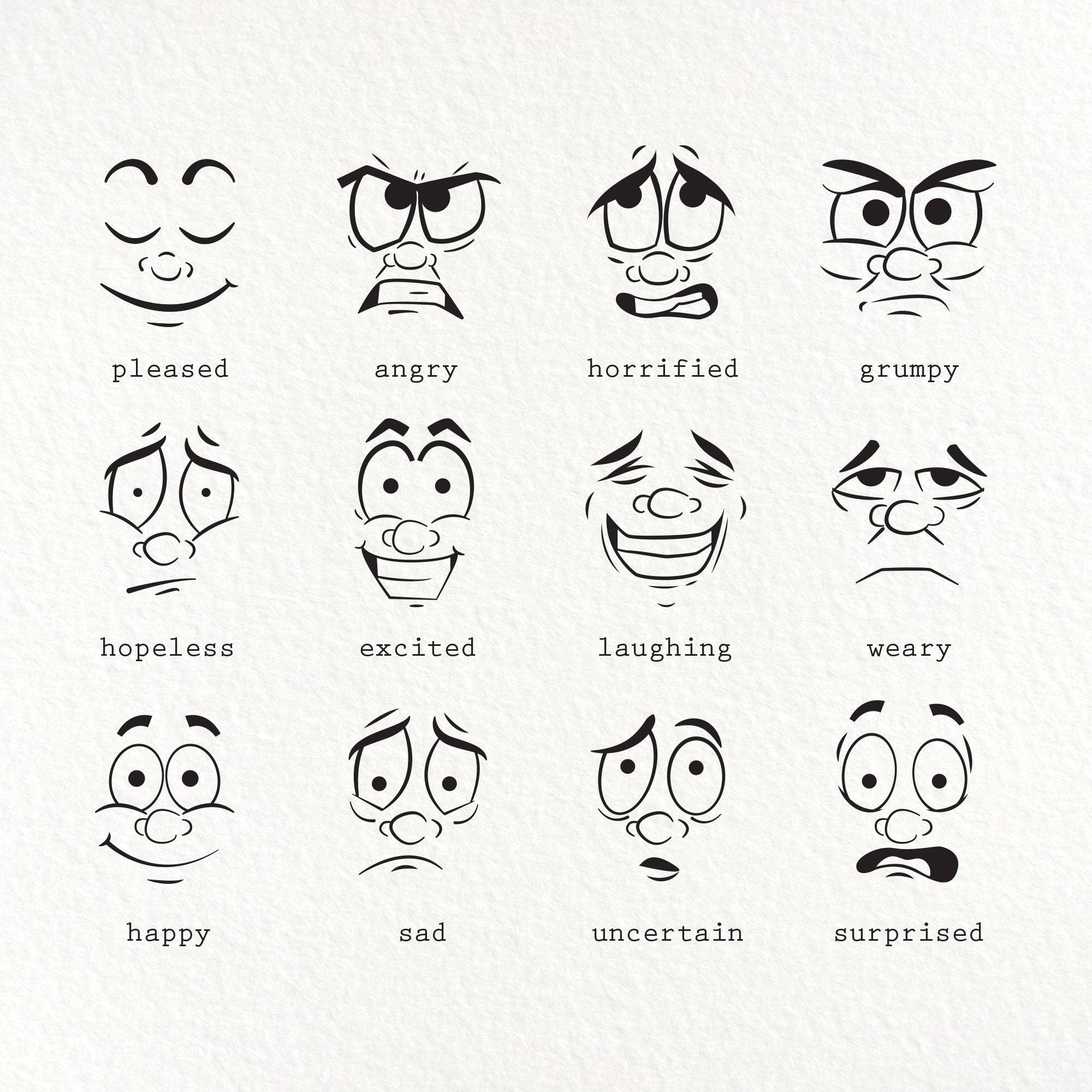 Scared Comic Face Expression in Retro to Graphic by smartstartstocker ·  Creative Fabrica