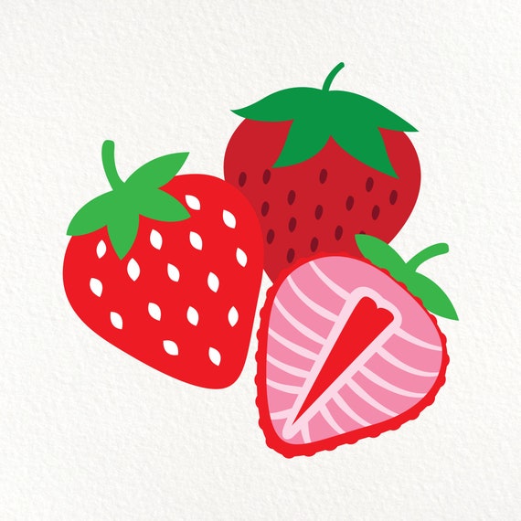 Download Strawberry Svg Eps Png Dxf Cricut Silhouette Cut File Etsy