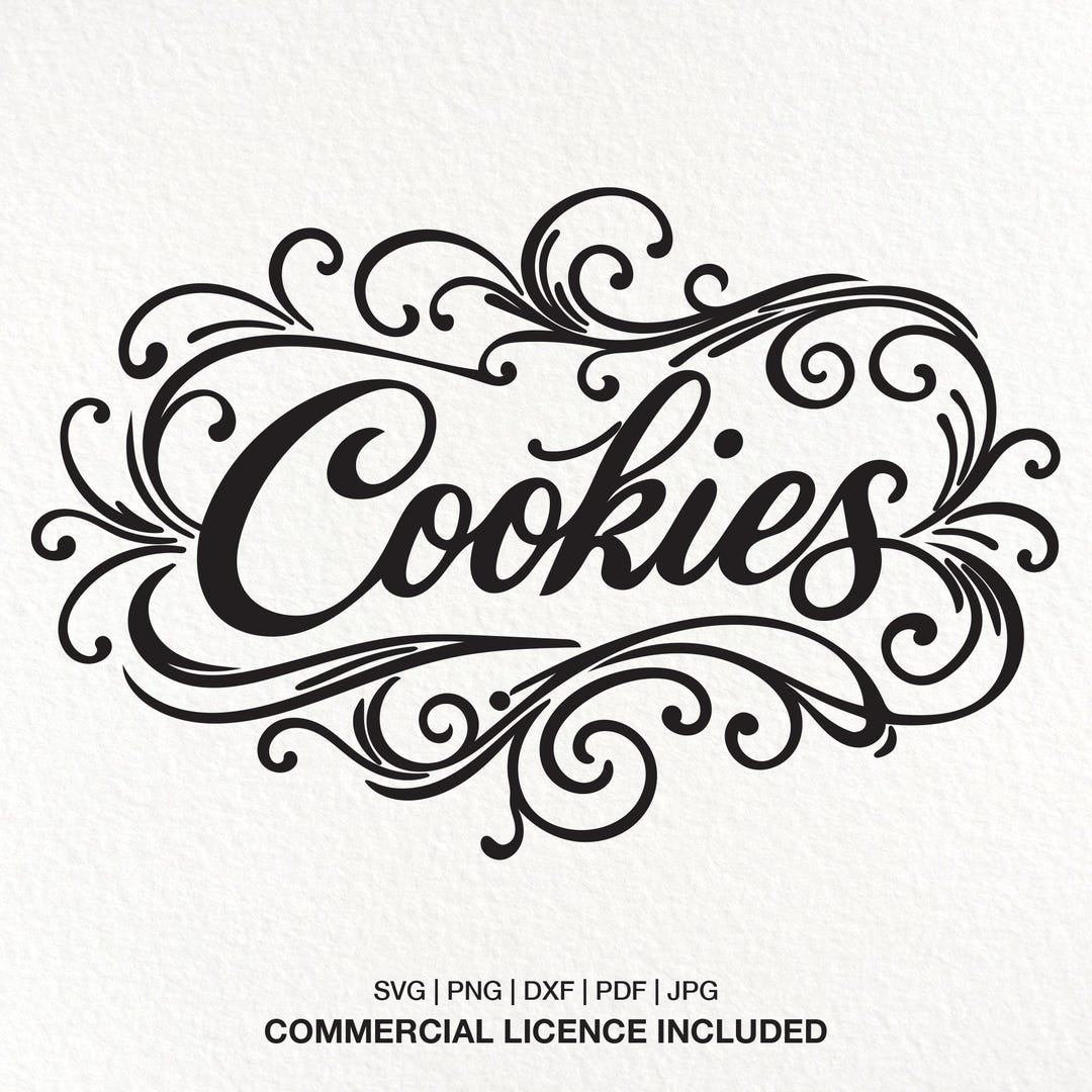 Cookies Decorative Label. Instant Download Svg, Png, Dxf, Pdf, Jpg. - Etsy