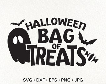 Bolsa de golosinas de Halloween SVG. Descarga digital instantánea