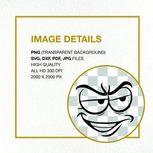 Faces Svg Png Dxf, 25 Cartoon Facial Expressions, Cricut Silhouette Cut ...