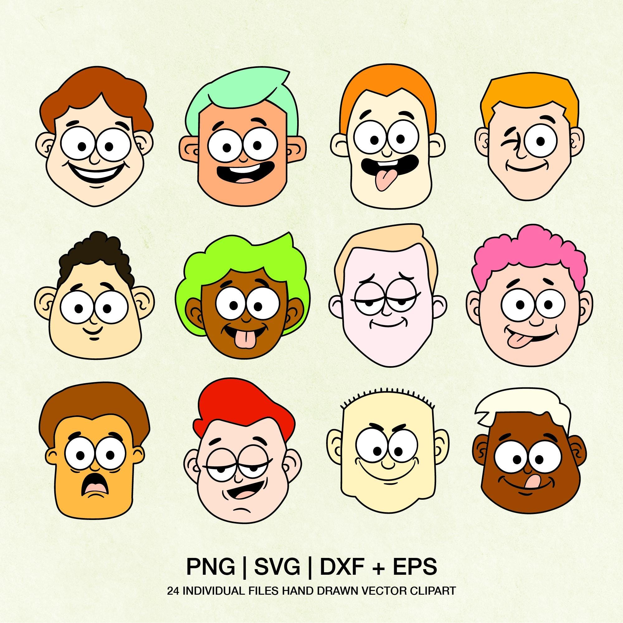 Gezichten SVG. Leuke gezichtsuitdrukkingen in cartoonstijl. Directe  digitale download. - Etsy België, image size:2000x2001