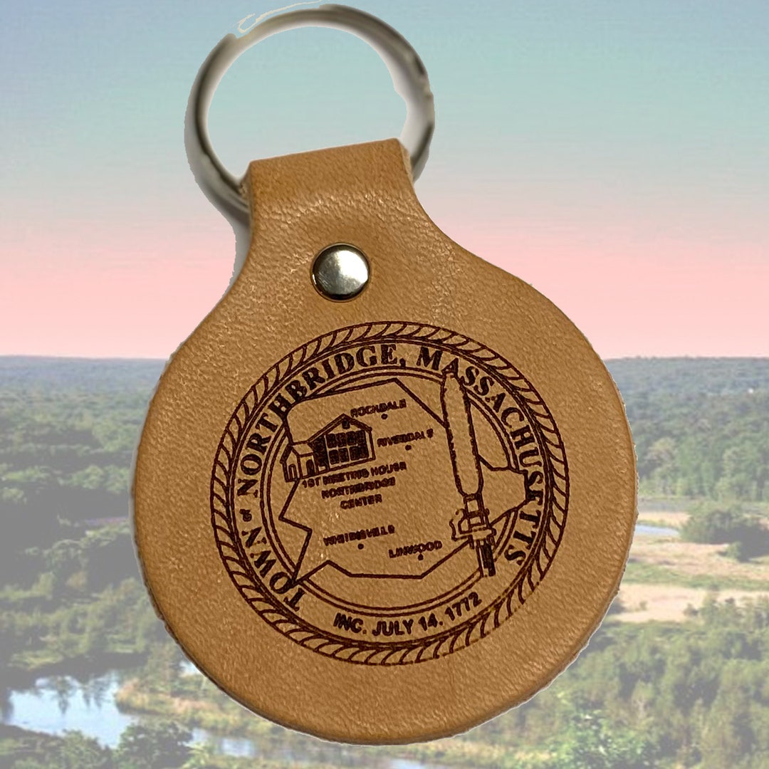 Northbridge Laser Engraved Veg Tanned Leather Keychain Etsy