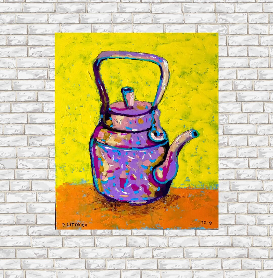 Tea Kettle Art Print Kitchen Wall Art Vintage Tea Kettle Print Funny ...