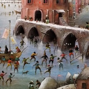 Large whimsical cityscape painting original, Surreal landscape city artwork, Fantasy canvas art original, Castle painting Panoramic wall art