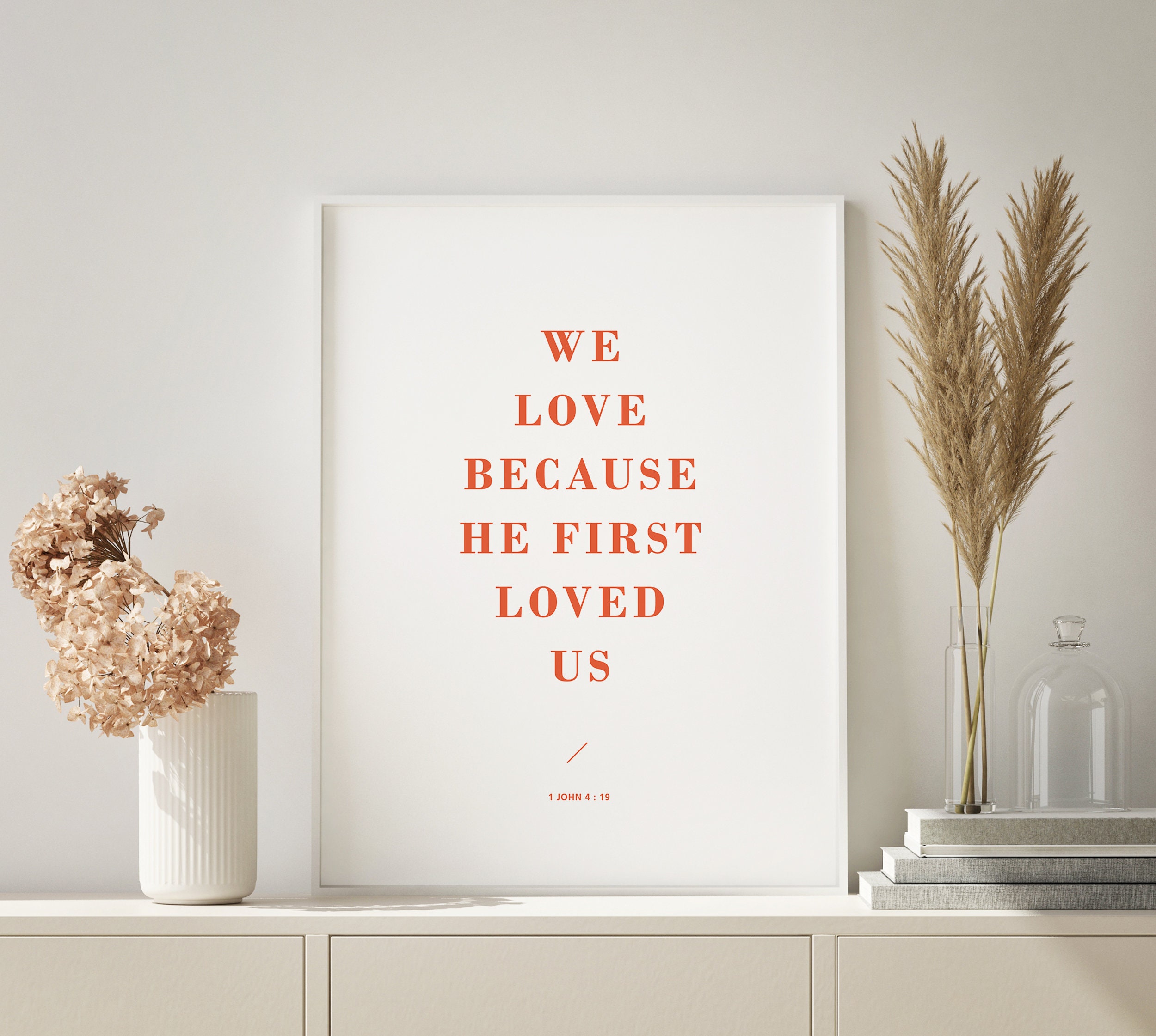 Bijbel Vers Citaat Prints Set van 2 prenten 1 John 419 Etsy