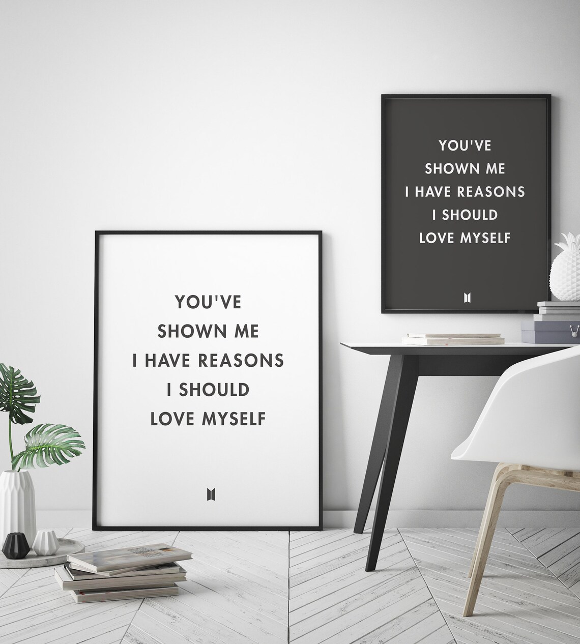 BTS Love Myself Lyrics Set of 2 prints quotes Kpop print Etsy