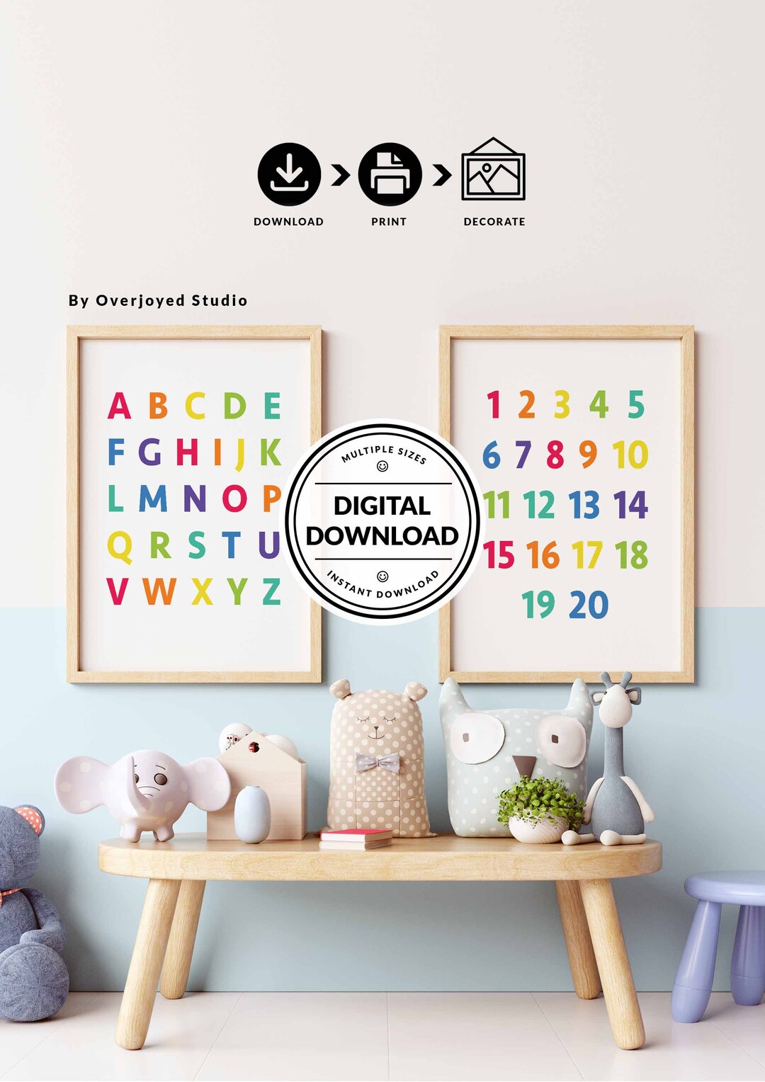 Alphabet Poster,rainbow Nursery Decor,abc Wall Art,alphabet Wall Art ...
