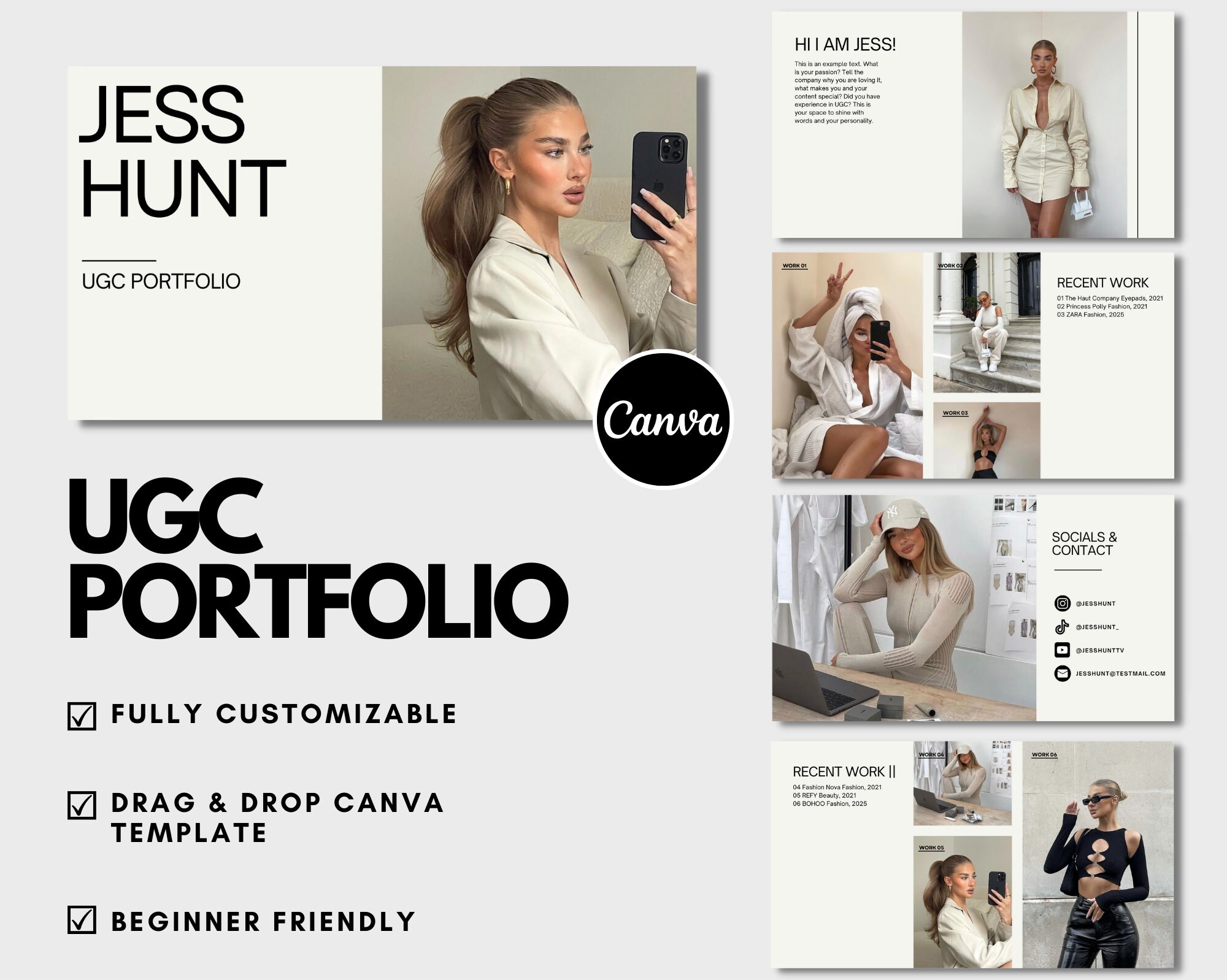 UGC Portfolio Template 6-pages, UGC Media Kit Template, UGC Creator ...