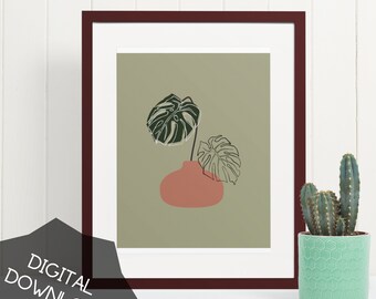 Arte minimalista, arte vegetal simple, arte vegetal lindo, arte vegetal digital, arte de palmeras, arte vegetal lindo, decoración artística neutra