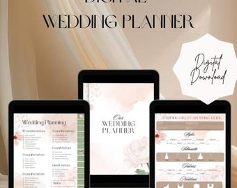 Planificador de bodas digital, Planificador de bodas en PDF, Planificador de bodas GoodNotes, Lista de verificación del presupuesto de la boda, Cronograma de la boda