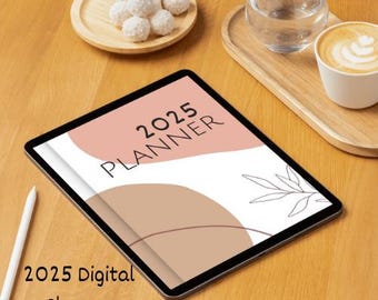 Planificador digital 2025, diseño simple y neutro, planificador en PDF, planificador GoodNotes, organizativo, planificador clásico, diseño minimalista y elegante