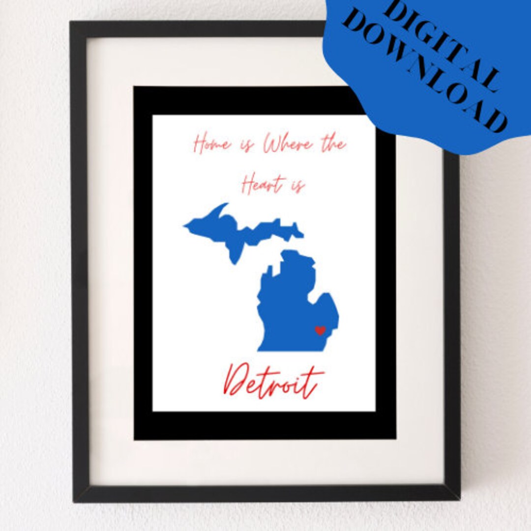 Michigan Artwork/detroit Art/simple Michigan Art/mitten State Art ...