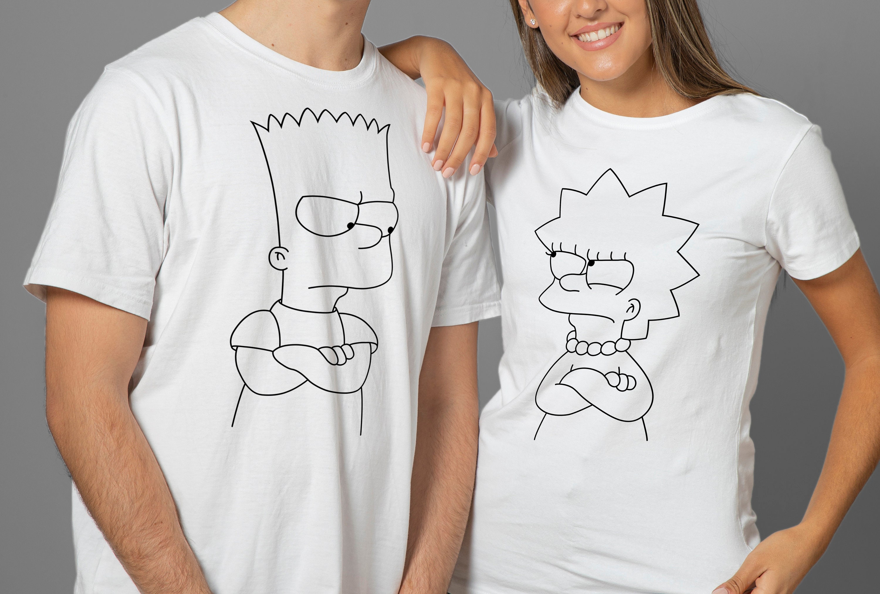 Bart and Lisa T shirt Design Simpsons Brother Sister Present Siblings Gift Instant Download SVG PNG PDF Etsy UK