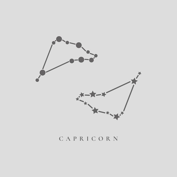 Capricorn Zodiac Sign Constellation Stars Instant Download Etsy