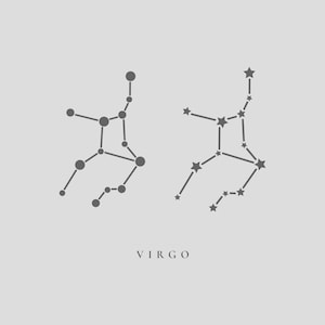 Virgo, Zodiac Sign, Constellation, Stars, Instant Download Design, Aesthetic Minimal Vector Art, SVG, PNG