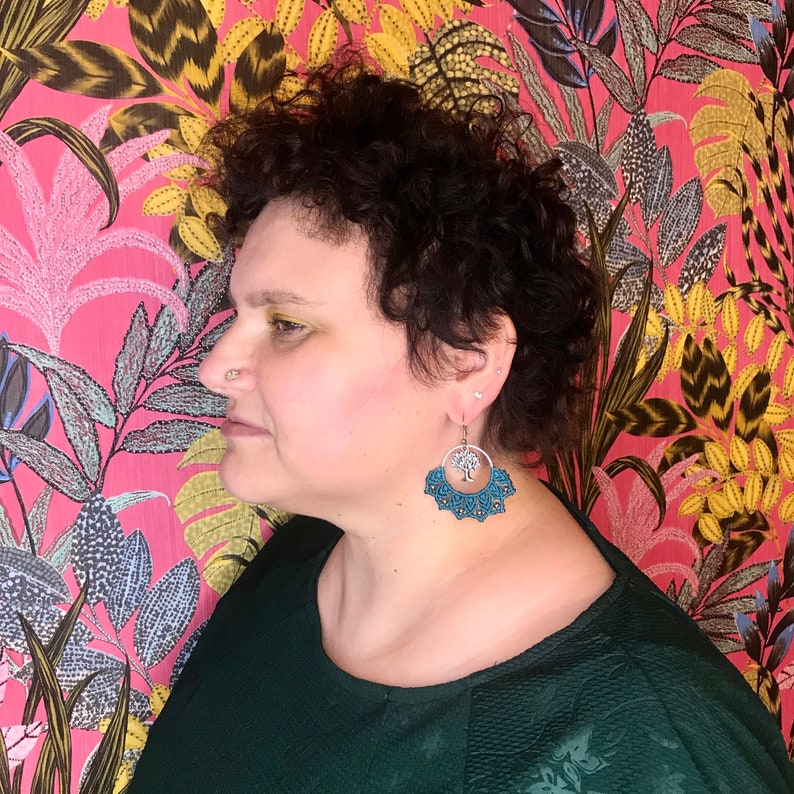 \u201eBaum des Lebens\u201dOhrringe OOAK macrame earrings \u201eTree od life\u201d Kolczyki makramowe \u201eDrzewo \u017cycia\u201d
