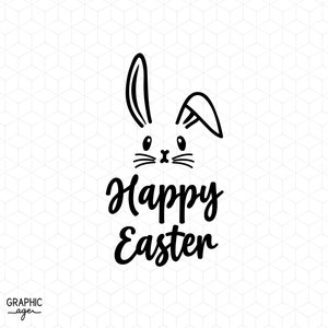 Easter svg, Happy Easter svg, Easter Files For Cricut, Cute Easter Bunny With Ears svg, Happy Easter png, Easter png