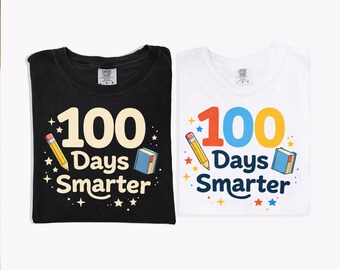 100 Days Smarter PNG, 100 Days of School Png, Teacher Clipart Graphic Design for Digital Download, Commercial Use