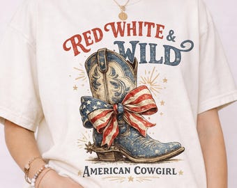 Patriotic Cowgirl PNG, 4th of July Png, Coquette Western Boot Design, Independence Day Clipart, America 250 Png, USA 250th Anniversary Png