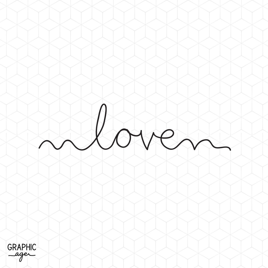 Love Svg Script, Valentines Day Svg for Shirt Cup Mug, Simple Love Png ...