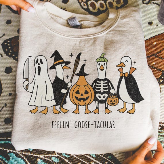 Halloween Goose png, Halloween Png Design, Feelin Goose tacular Png, POD Duck png, Spooky Retro Halloween Sublimation Image Download
