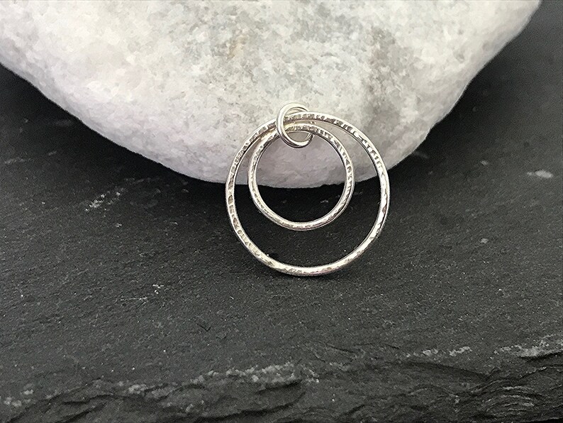 Sterling Silver Double Circle Links Charms Pendant Infinity Links Connectors Findings