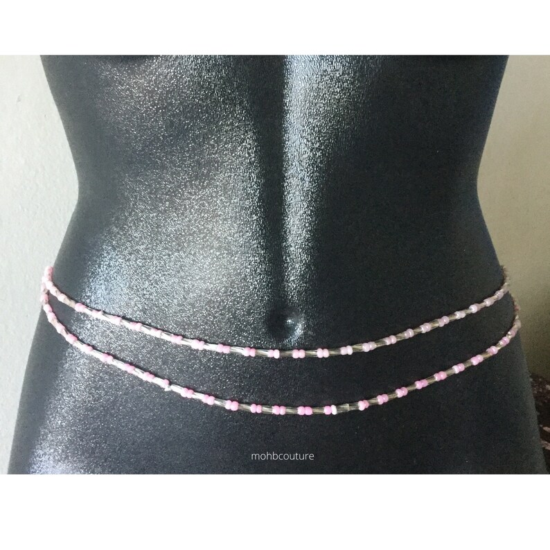 Set of 2 Waist Beads Belly chains Anklet Necklace Belly Beads For Weight Loss Bracelet Christmas gift African Waist Beads