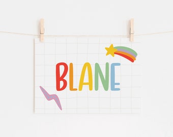 Personalised Name Print - Rainbow - Modern Childrens Print
