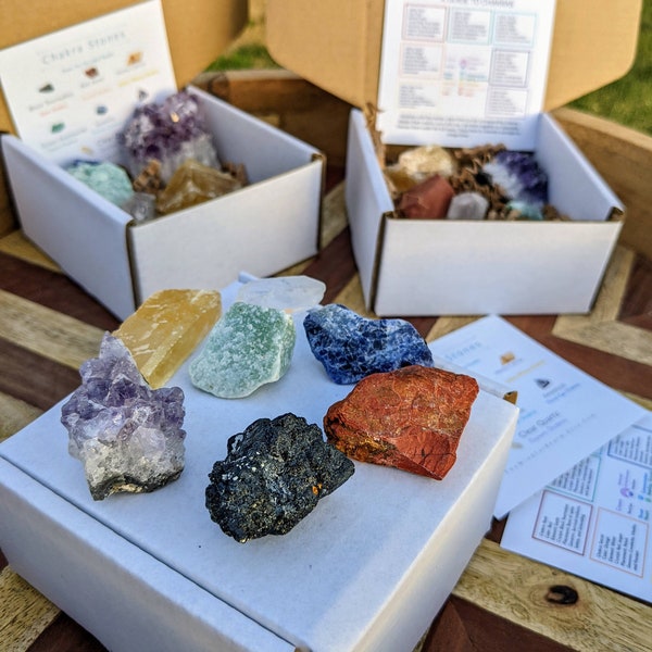 Beginner Chakra Raw Crystal Set - 7 Chakra Rough Stone Set