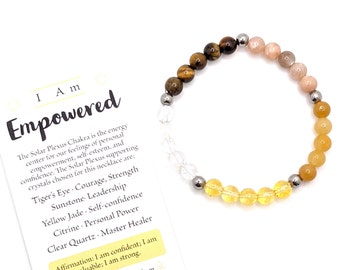 I am Empowered - Solar Plexus Chakra Stretch Bracelet