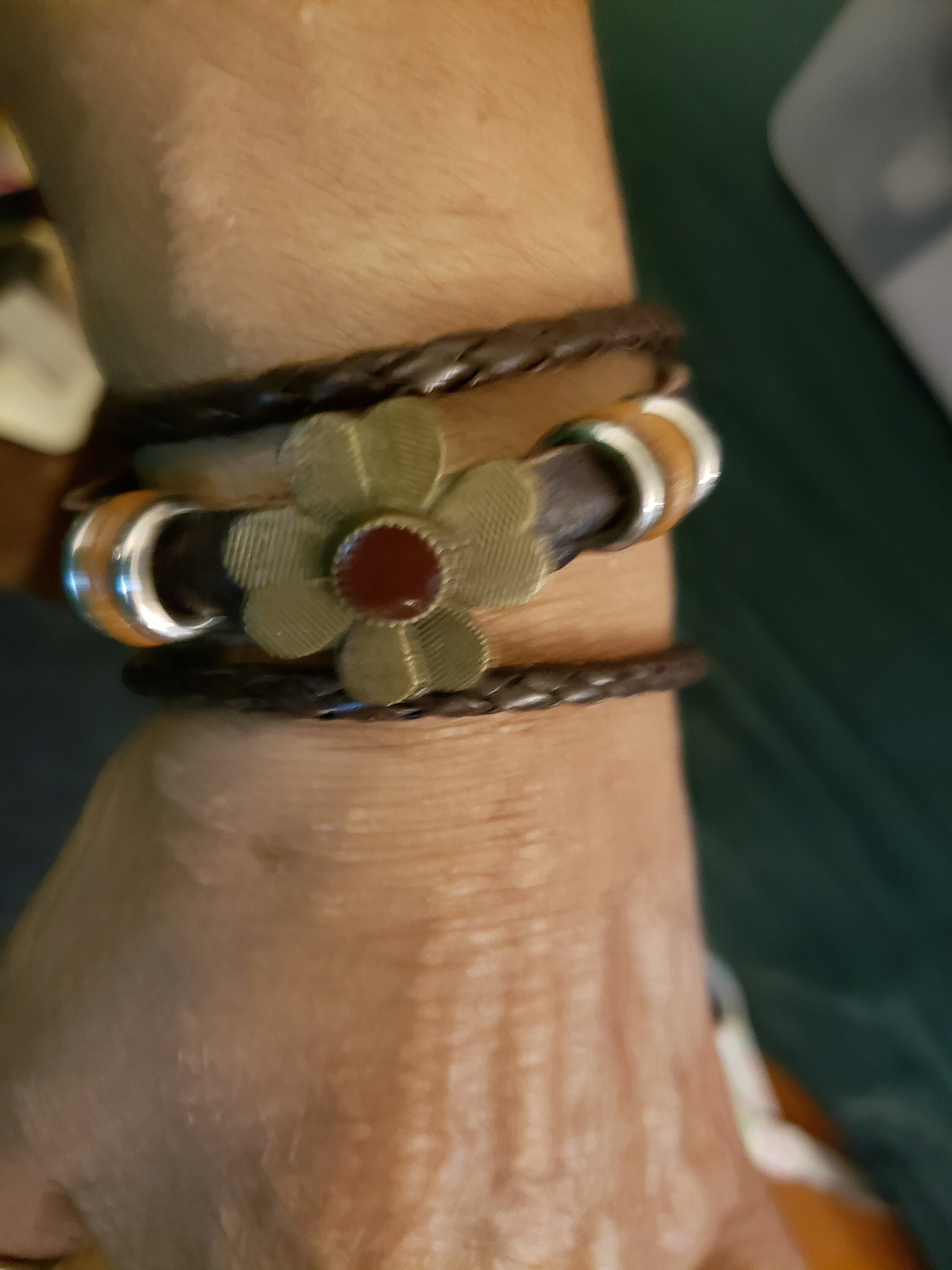 Brass Four Leaf Clover on Leather Bracelet Etsy