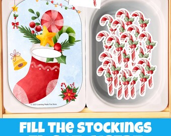 Fill Stockings Counting to 20 Popsicles, Printable Flisat Table Insert, Preschool Math Center, Winter Counting Activity, Homeschool Learning
