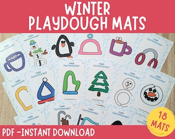 Tapetes de plastilina para el invierno: Actividades de aprendizaje para niños pequeños (Descargar PDF)