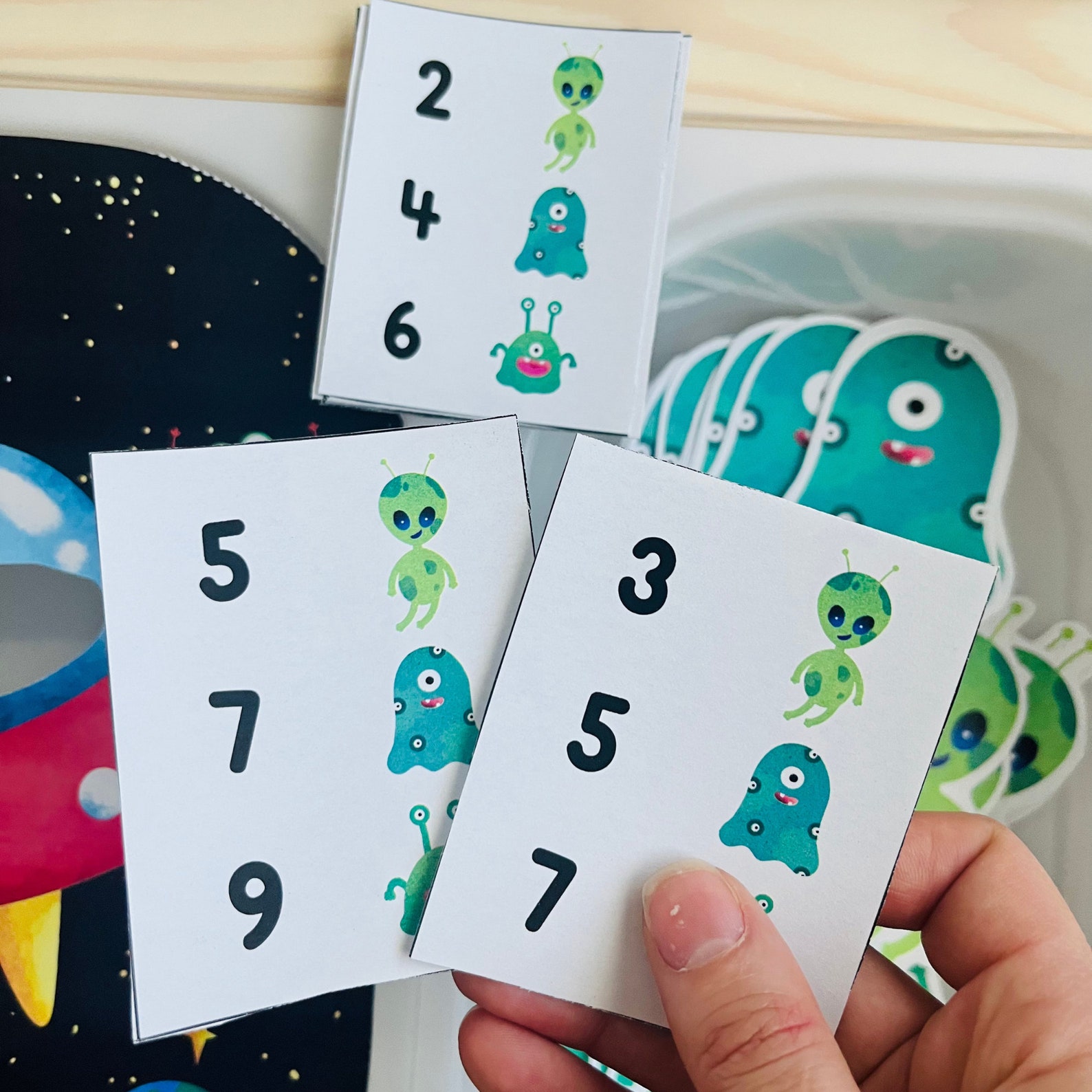Aliens Counting Flisat Insert, Space Activity (printable) - Etsy