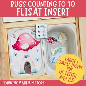 Bugs Counting Flisat Insert, Preschool Learning (Digital Download)