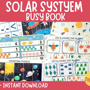 Solar System Busy Book, Busy Book Printable, Solar System Printable, Preschool Science, Printable Busy Book, Solar System Busy Binder