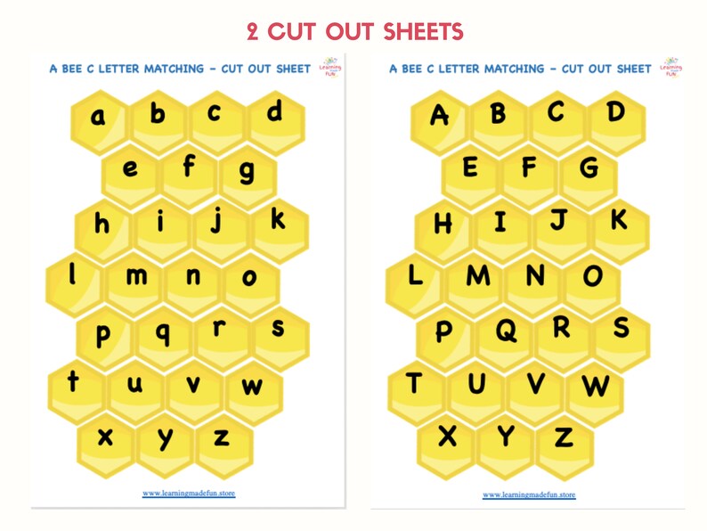 ABC Matching Game Letter Matching Alphabet Uppercase and - Etsy