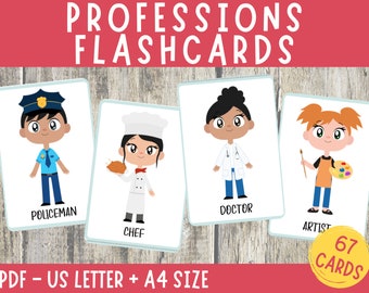 Professions Flash Cards, Community Workers Cards, Preschool Flashcards, Community Helpers Learning Activities, Printable Cards, Montessori