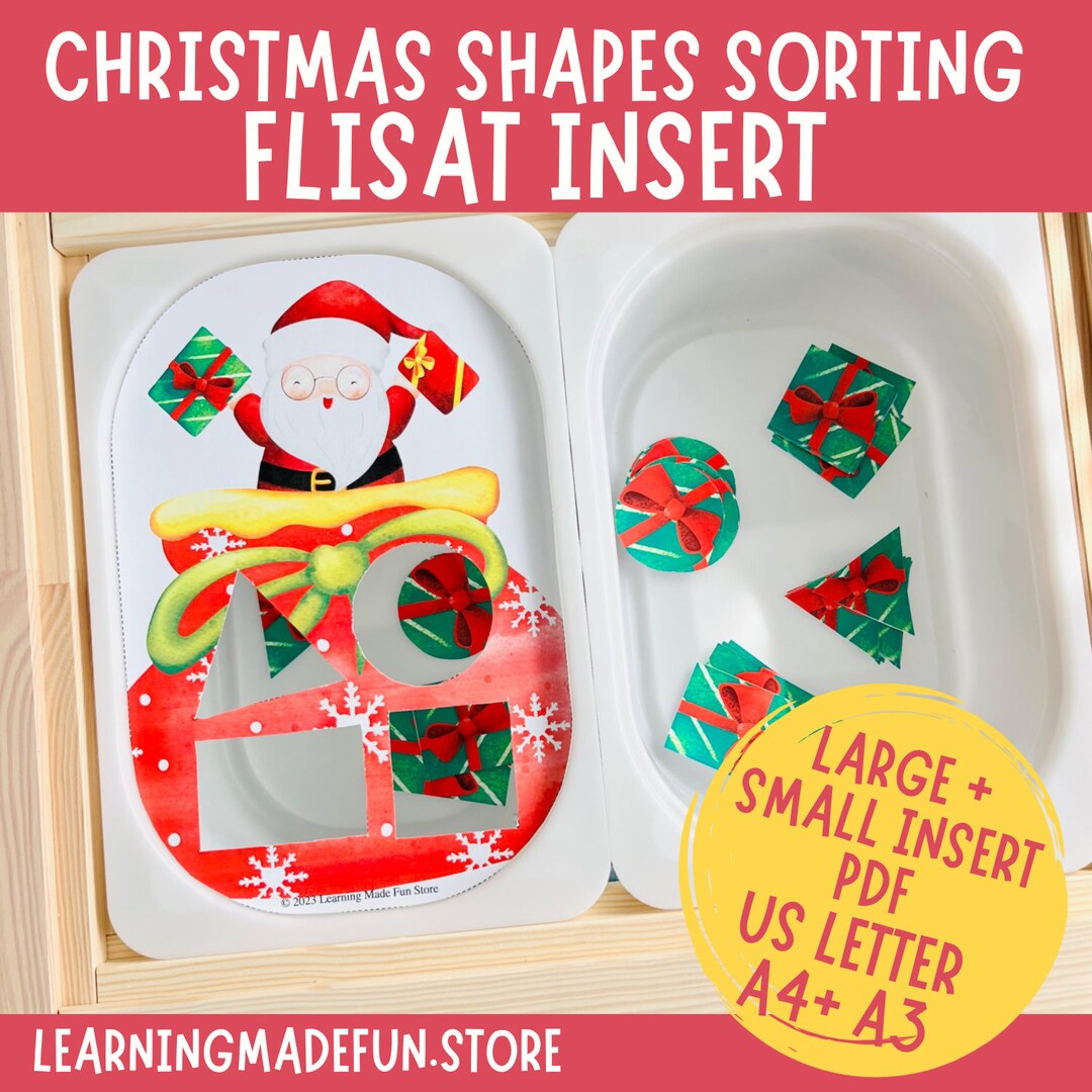 Christmas Shapes Sorting Printable Flisat Insert, Trofast Insert ...