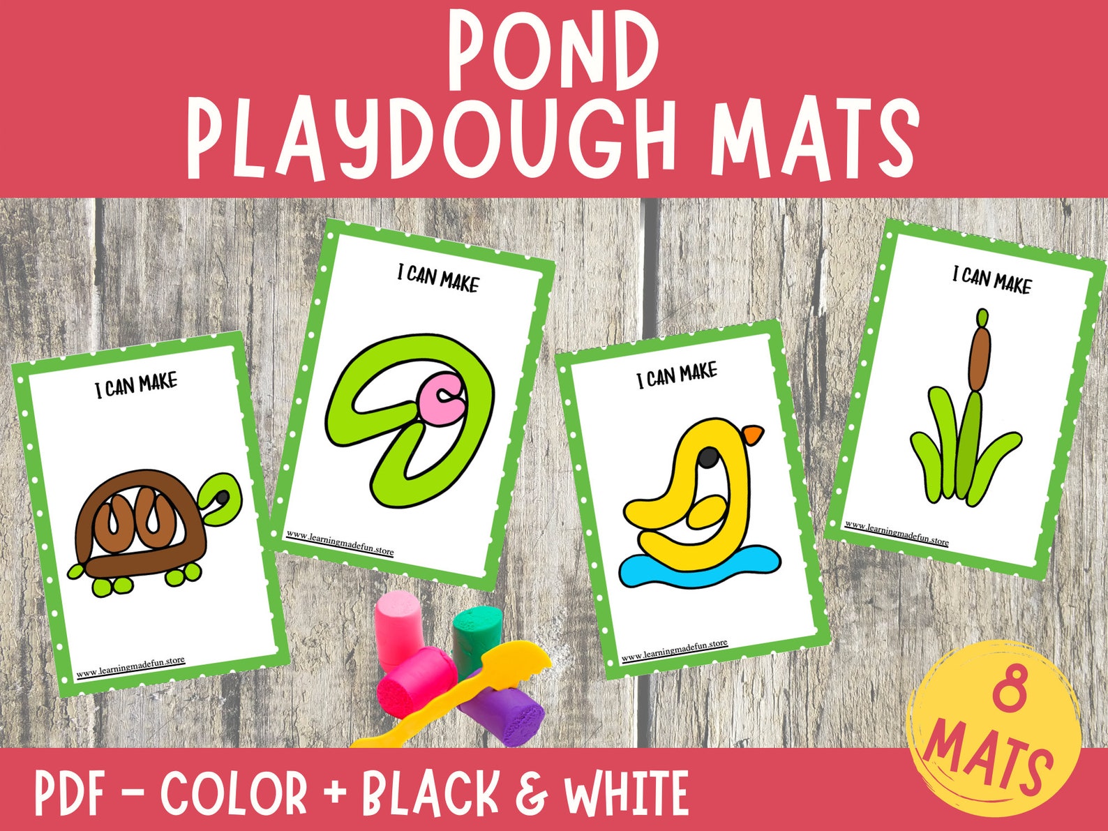 Pond Life Play Dough Mats: Homeschool Activity (digital Download) - Etsy
