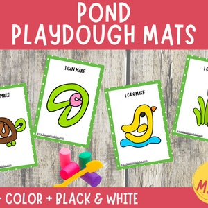 Pond Play Dough Mats, Pond Life Play Doh Activity, Homeschool Resources, Toddler Activities, Fine Motor Skills, Preschool Pre-K Learning