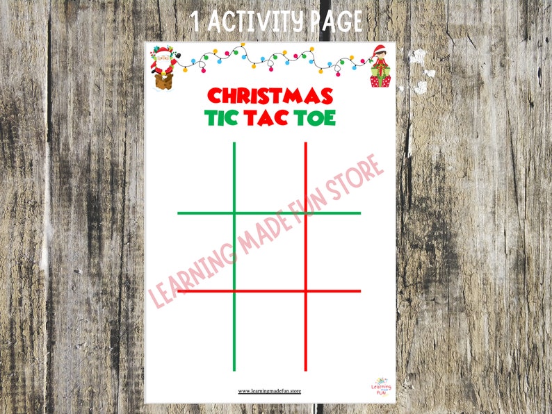 Christmas Tic Tac Toe Printable Game: Toddler Activity (PDF) - Etsy