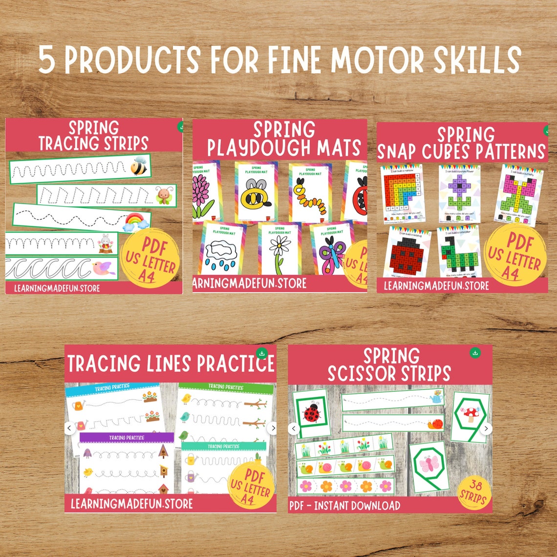 Spring Skills Spring Fine Motor Skills Bundle: Preschool Activities (digital Download ...