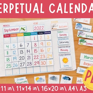 Ewiger Kalender Druckbarer Klassenzimmer Kalender Kreis Zeit Morgen Bord Monate Tage Jahr Jahreszeiten Wetter Vorschule Kindergarten Homeschool