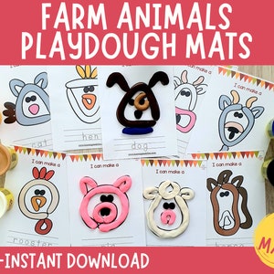 Forest Animals Play Doh Mats Visual Cards, Printable Play Dough Toddler  Activities, Homeschool Montessori Materials Kindergarten Preschool 