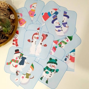 Winter Matching Game for kids Snowman Matching Activity image 5