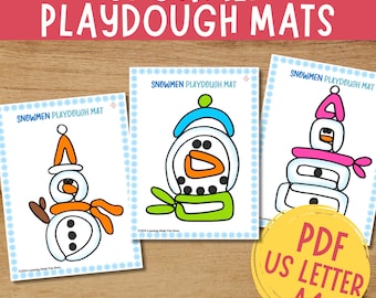 Tapetes de plastilina con muñecos de nieve: actividades de invierno para niños pequeños (imprimibles)