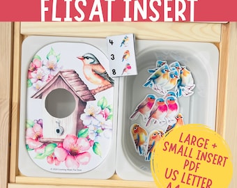 Birds Counting Flisat Insert, Preschool Sensory Play (Digital Download)